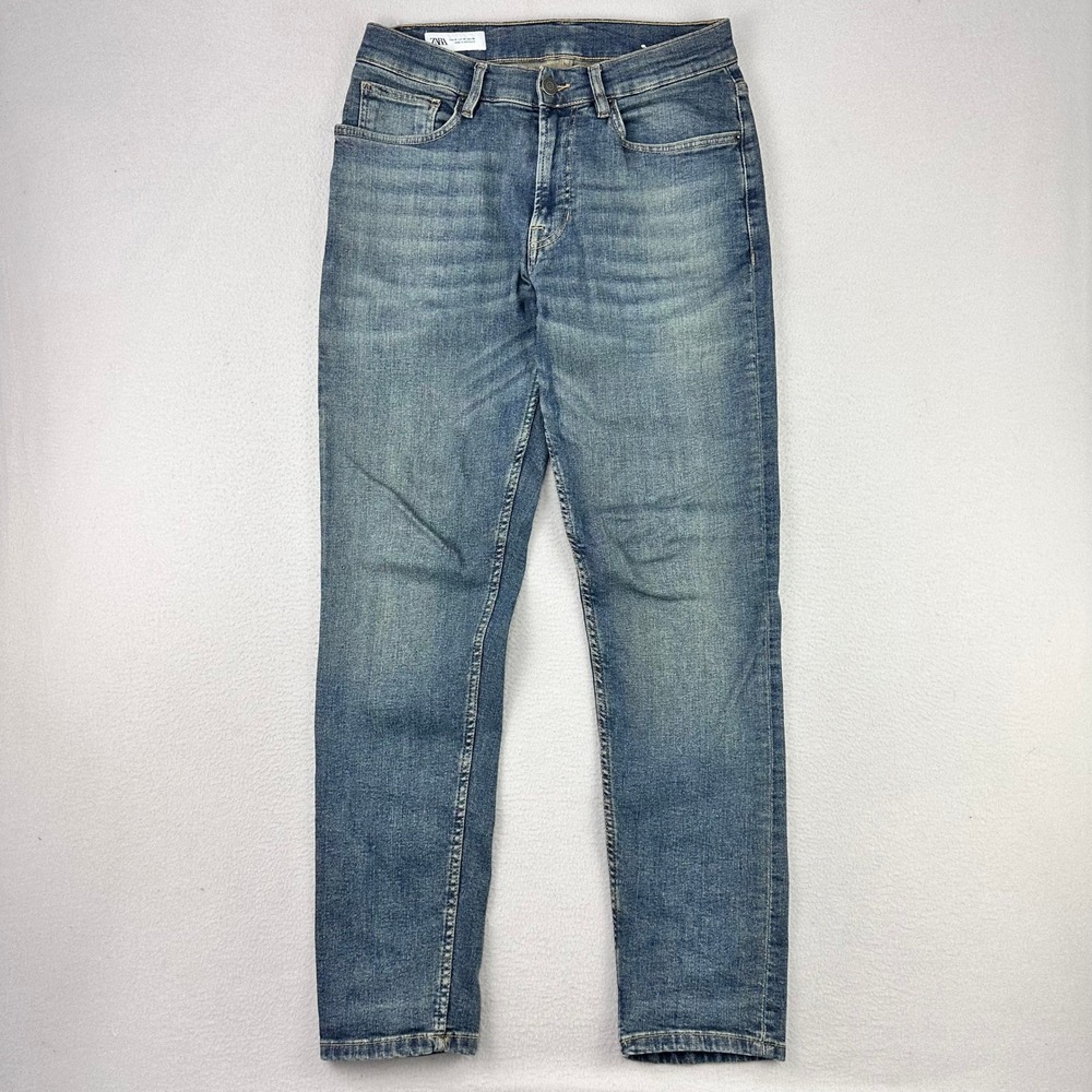 Zara Slim Fit Denim Jeans Mens 30 Blue Medium Wash Casual Five Pocket Stretch